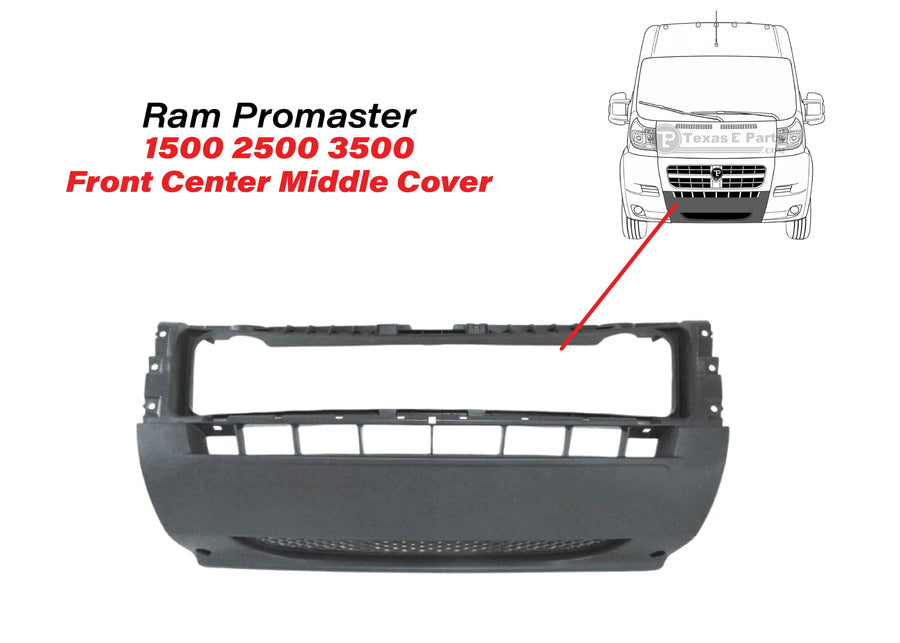 2014-2018 Ram Promaster 1500 2500 3500 Front Bumper Center Middle Cover