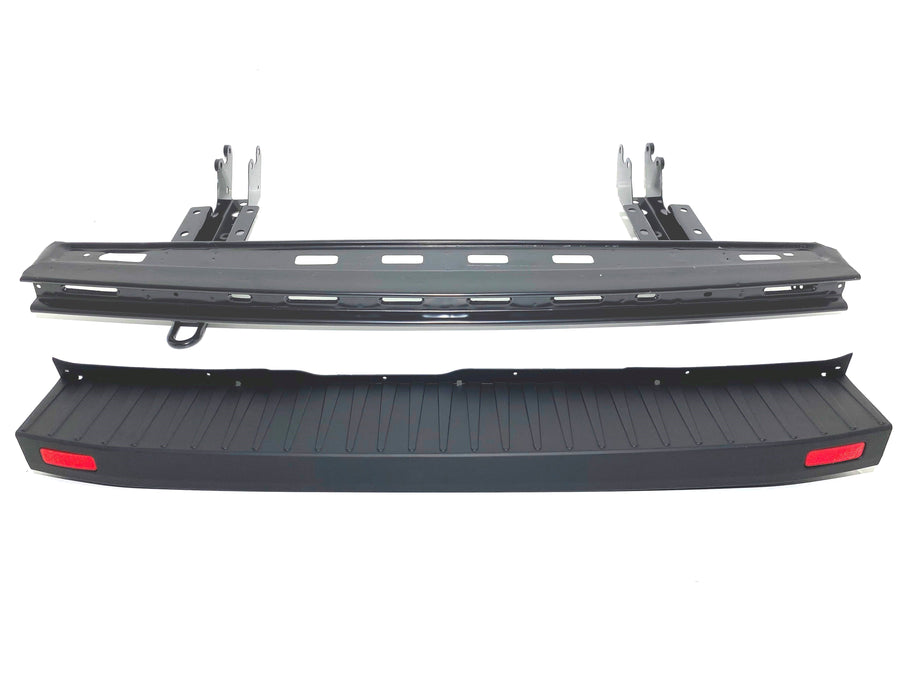 2015 2016 2017 2018 2019 2020 2021 2022 2023 2024 Ford Transit Rear Bumper Cover Without Sensor Holes With Reflectors & Reinforcement Bracket