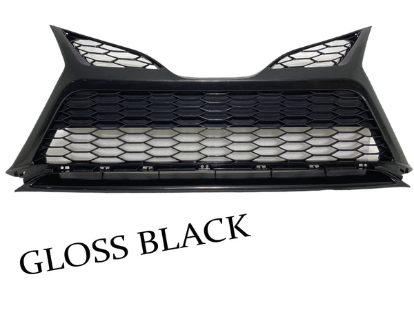 2021 2022 2023 Toyota Camry XSE SE Front Bumper Lower Grille Gloss Black Honeycomb