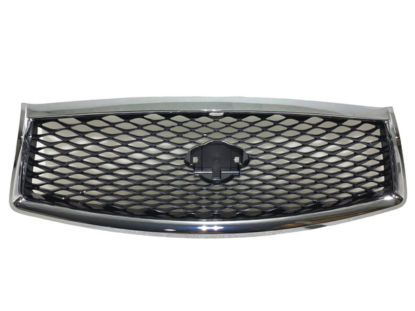 2014 2015 2016 2017 Infiniti Q50 Front Bumper Grille Upper With Camera Option Chrome Mesh