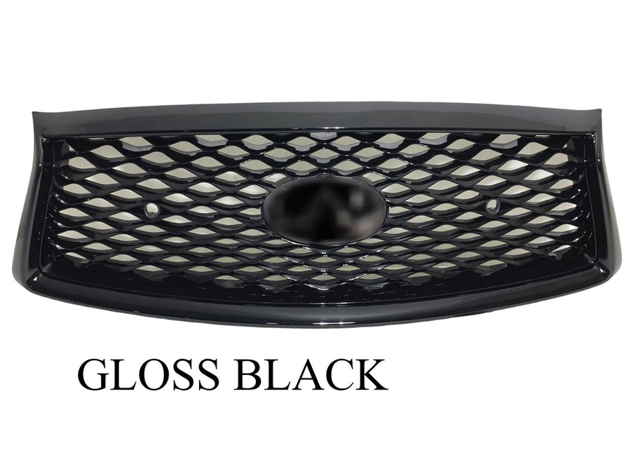 2018 2019 2020 2021 2022 2023 2024 Infiniti Q50 Grille Front Bumper Upper Grille With Sensor Holes With Camera Option Black Gloss