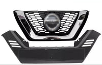 2020 2021 2022 Nissan Rogue Sport Front Bumper Upper Grille With Lower Molding Trim Gloss Black