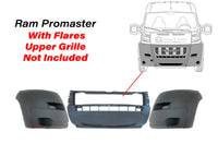 2014 2015 2016 2017 2018 Ram ProMaster 1500 2500 3500 Front Bumper With Side Flares Gray