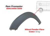 2014 2015 2016 2017 2018 Ram ProMaster 1500 2500 3500 Rear Wheel Flare Molding Trim Right Passenger Side Gray
