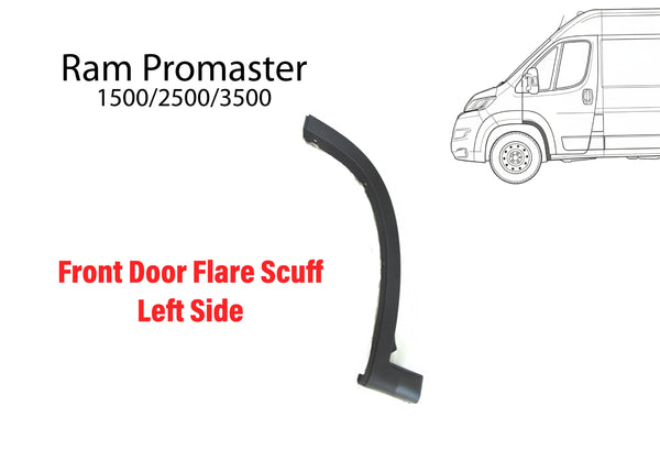 2014 2015 2016 2017 2018 Ram ProMaster 1500 2500 3500 Left Driver Front Flare Scuff Plate Trim
