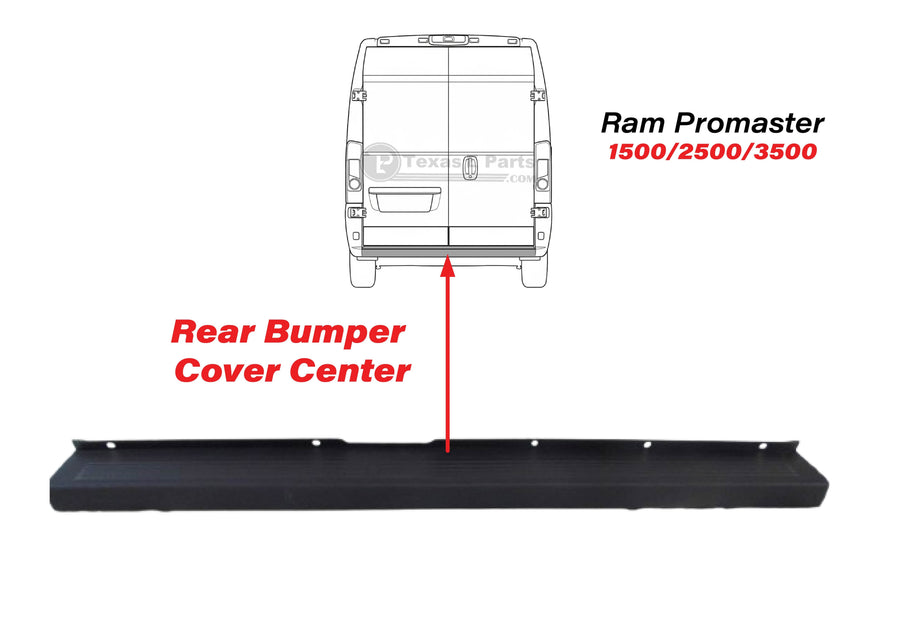2014 2015 2016 2017 2018 Ram ProMaster 1500 2500 3500 Rear Bumper Cover Center