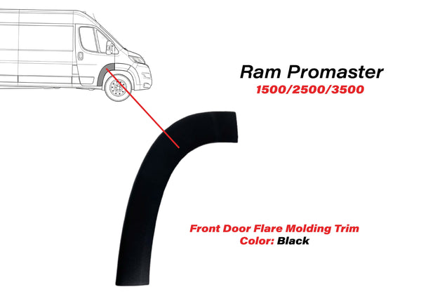 2019 2020 2021 2022 2023 2024 2025 Ram Promaster Right Front Door Flare Trim Molding Passenger Side Black