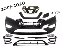 2017-2020 Nissan Rogue Front Bumper Upper Lower Grille Fog Light Lamp Tow Cap Cover Chrome Molding Trim - Bumper & Body Parts