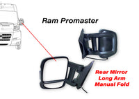 2014-2026 Ram Promaster Left Driver Front Door Power Side Rear View Mirror Long Arm Signal Heated