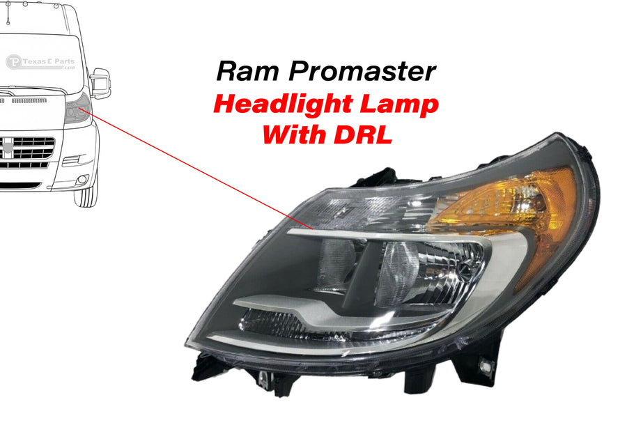 2014 2015 2016 2017 2018 2019 2020 2021 2022 Ram Promaster 1500 2500 3500 Front Headlight With DRL Left Driver Side