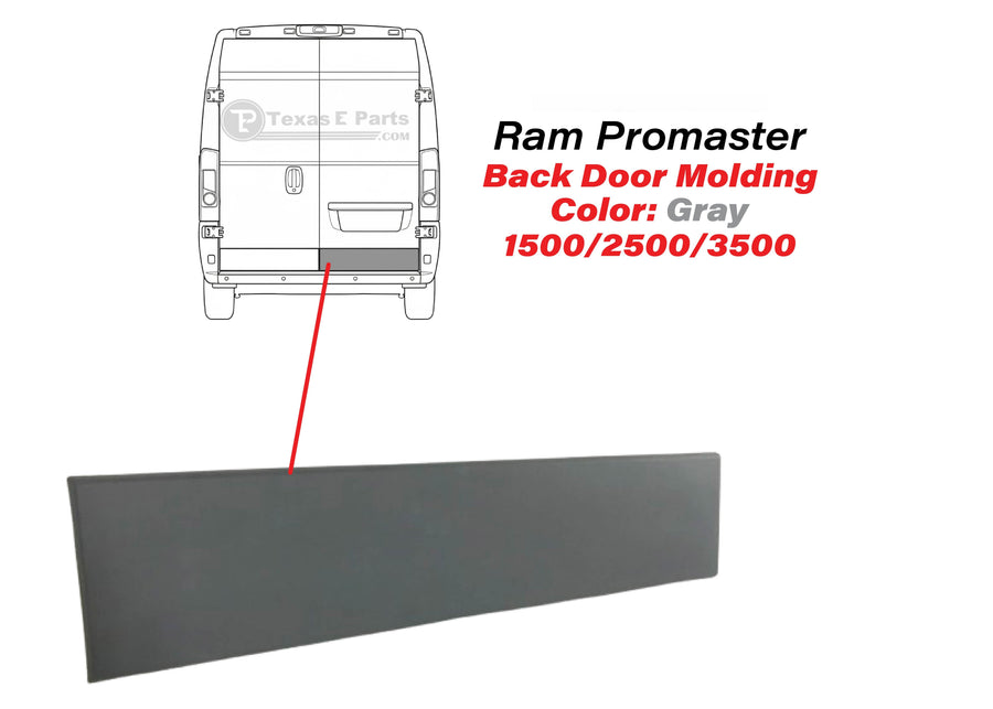 2014-2018 Ram ProMaster 1500 2500 3500 Back Door Right Molding Trim Passenger Side