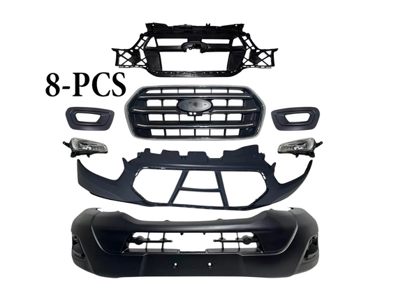 2020 Ford Transit 150 250 350 350HD Front Bumper Upper Lower Cover Grille With Camera Option Inner Bracket & Fog Light Lamp With Cover 8-PCS