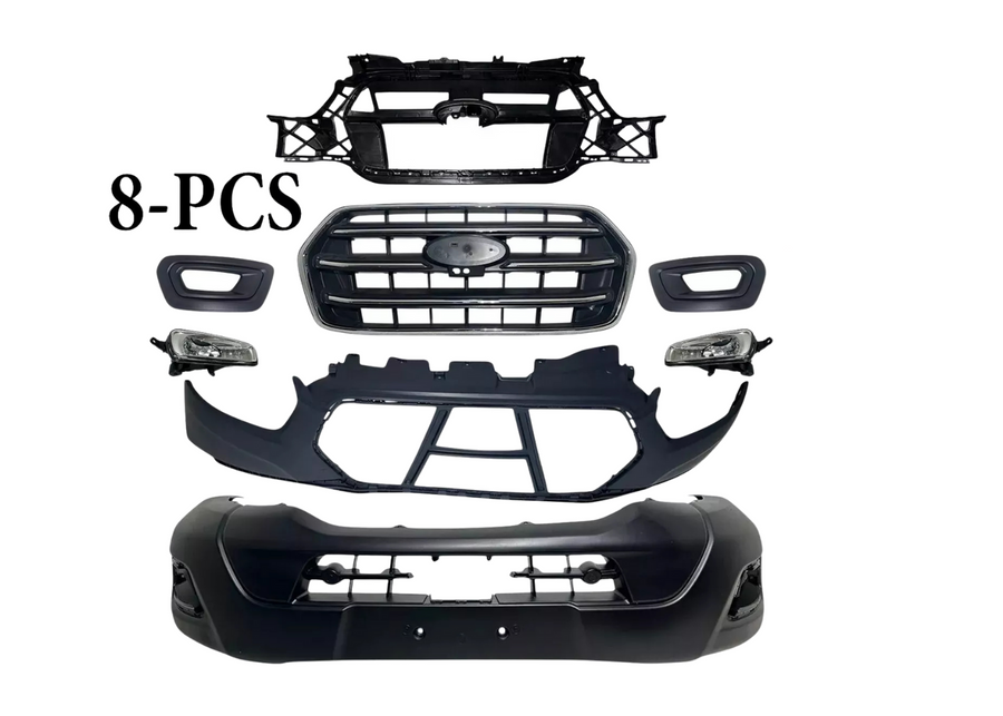 2020 Ford Transit 150 250 350 350HD Front Bumper Upper Lower Cover Grille With Camera Option Inner Bracket & Fog Light Lamp With Cover 8-PCS
