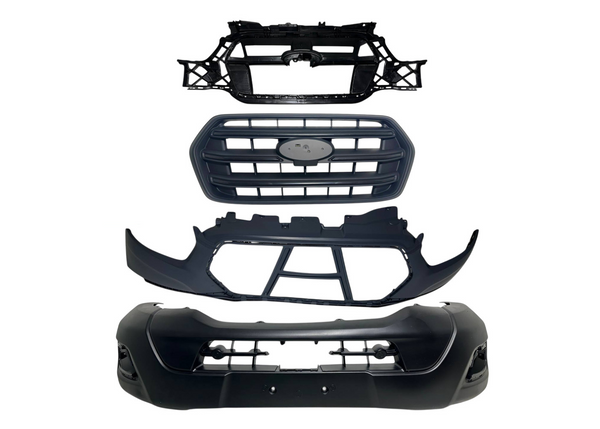 2020 2021 2022 2023 2024 Ford Transit 150 250 350 350HD & E-Transit Front Bumper Upper Lower Cover With Inner Bracket & Grille Black