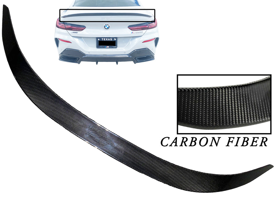 2019 2020 2021 2022 2023 2024 BMW 8-Series Rear Trunk Deck Lid Spoiler Carbon Fiber Round