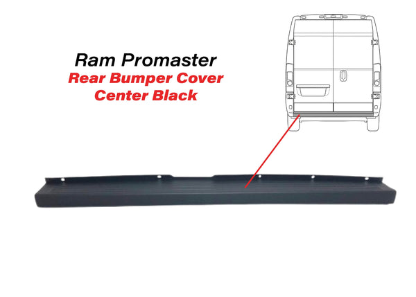 2019 2020 2021 2022 2023 2024 2025 2026 Ram ProMaster 1500 2500 3500 Rear Bumper Center Cover Black