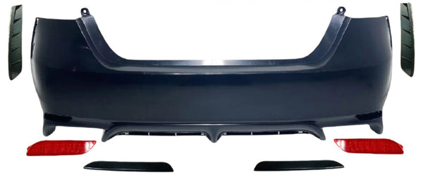 2018 2019 2020 2021 2022 2023 2024 Toyota Camry XSE SE Rear Bumper Cover With Left Driver & Right Passenger Reflector Side Trim Lower Molding 7-PCS