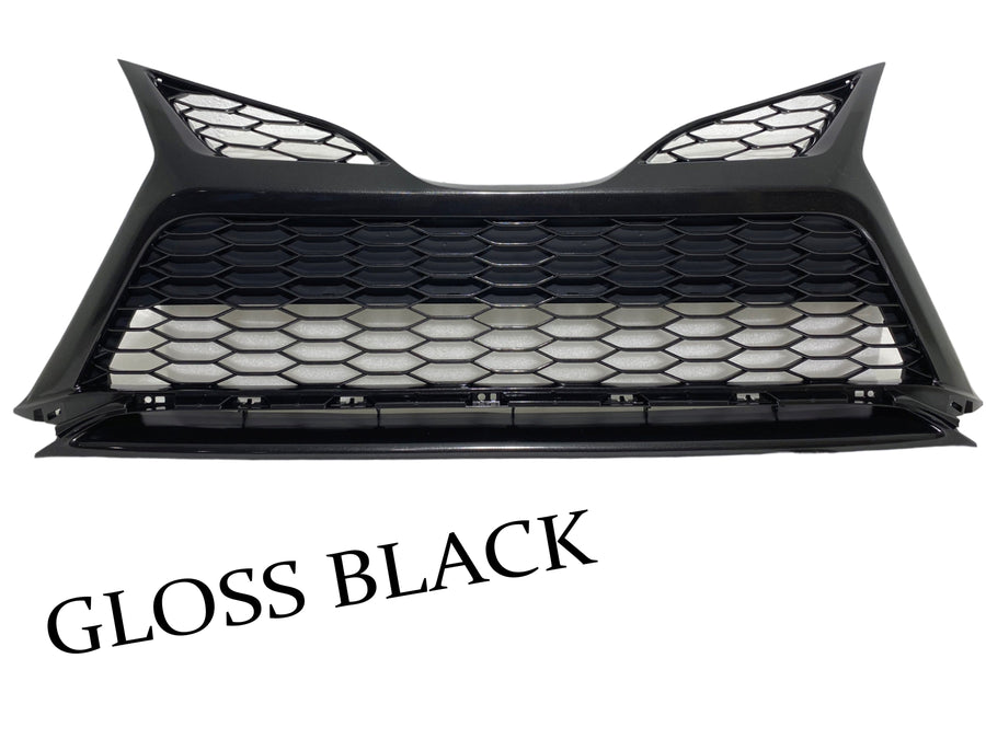 2021 2022 2023 Toyota Camry XSE SE Front Bumper Lower Grille Gloss Black Honeycomb
