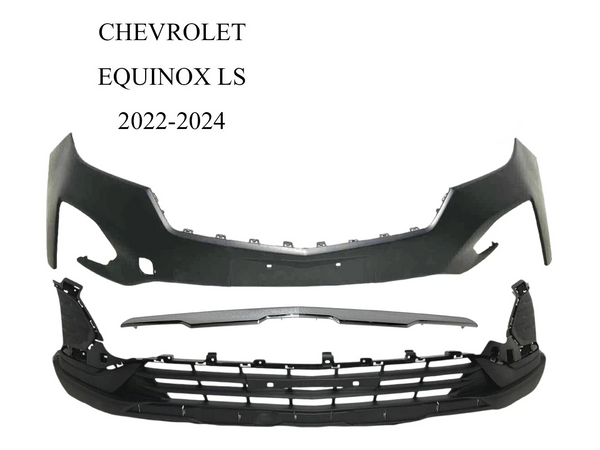 2022 2023 2024 Chevrolet Equinox LS Front Bumper Upper Lower Cover With Chrome Molding Trim