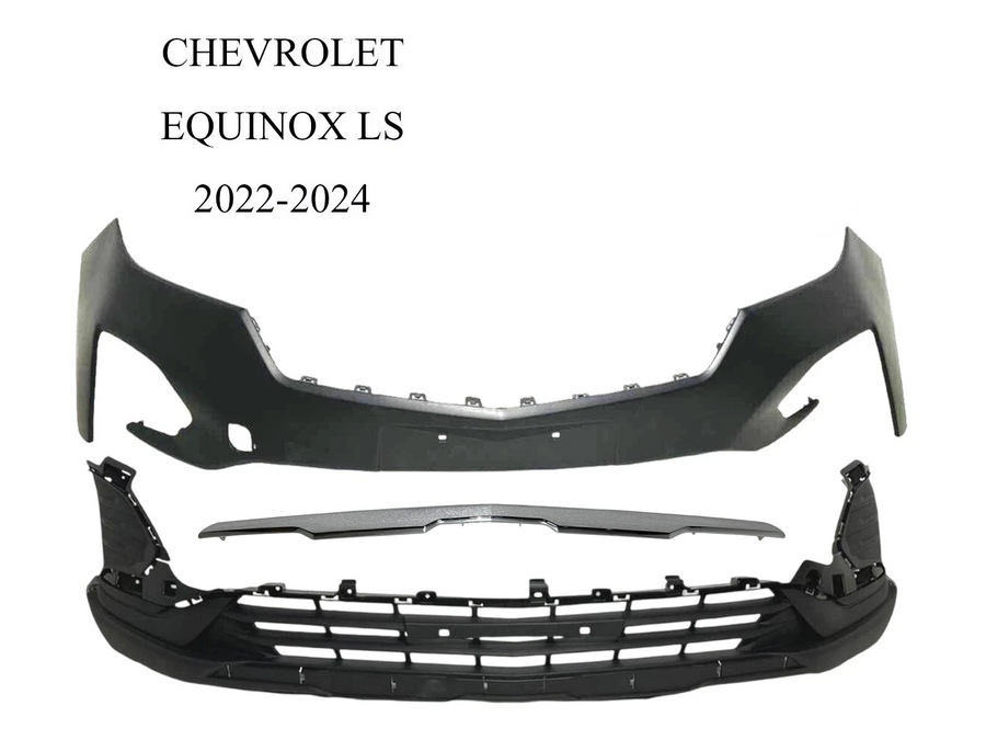 2022 2023 2024 Chevrolet Equinox LS Front Bumper Upper Lower Cover With Chrome Molding Trim