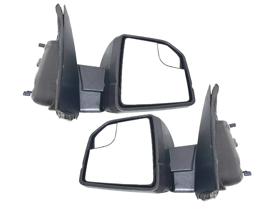 2015 2016 2017 2018 2019 2020 Ford F-150 Front Door Side Power Rear View Mirror Blind Spot Manual Fold Textured Left Driver & Right Passenger Set