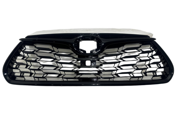 2020 2021 2022 2023 2024 2025 Toyota Highlander Front Bumper Upper Grille W Cam Option Gloss Black