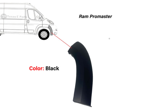 2019 2020 2021 2022 Ram ProMaster 1500 2500 3500 Front Bumper Right Passenger Side End Cap Flare Molding Trim Black
