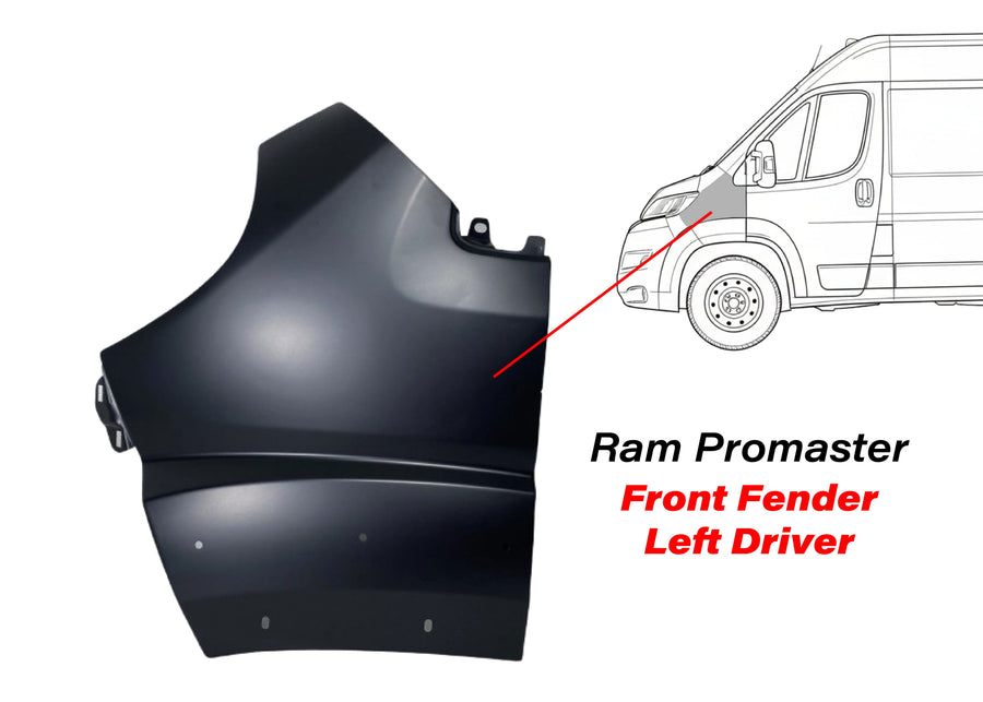 2014 2015 2016 2017 2018 2019 2020 2021 2022 Ram Promaster Front Fender Panel Left Driver Side