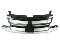 2016 2017 2018 Mitsubishi Outlander Front Bumper Cover Center Panel Upper Grille Chrome Molding Fog Lights With Covers & Lower Valance 14-PCS - Bumper & Body Parts
