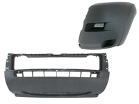 2014-2018 Ram Promaster 1500 2500 3500 Left Front Bumper Side End Cap Cover With Flare & Center Middle Cover Gray - Bumper & Body Parts