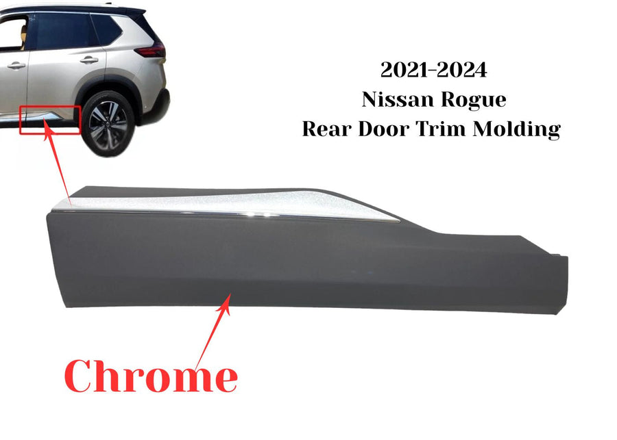 2021 2022 2023 2024 Nissan Rogue Rear Door Molding Trim Chrome Left Driver Side