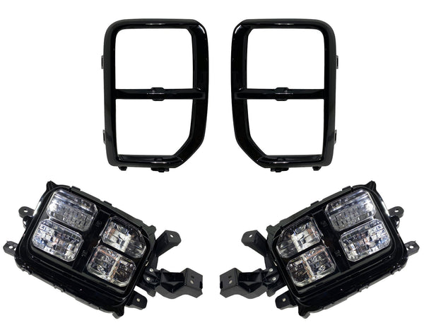 2020 2021 2022 2023 2024 2025 Mitsubishi Outlander Sport Front Bumper Turn Signal Fog Light Lamp With Cover Left Driver & Right Passenger Set