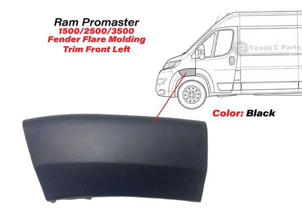 2019 2020 2021 2022 Ram Promaster Front Fender Left Molding Trim Flare Black Driver Side
