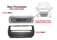 2019 2020 2021 2022 Ram ProMaster 1500 2500 3500 Front Bumper Center Middle Cover & Upper Grille