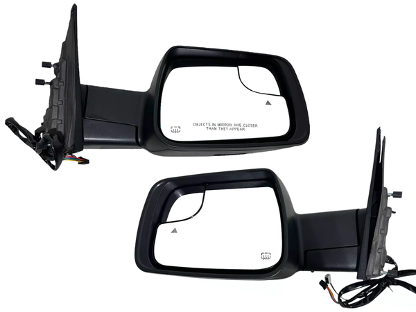 2019-2022 Ram 1500 Front Door Power Side Rear View Mirror Heated Signal Puddle Lamp With BSM Blind Spot Monitoring Textured Left Driver & Right