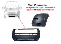 2019 2020 2021 2022 Ram Promaster 1500 2500 3500 Left Front Bumper Side End Cap Cover With Center Middle Cover Black