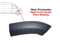2023 2024 2025 2026 Ram Promaster 1500 2500 3500 Right Front Fender Flare Molding Trim Passenger Side
