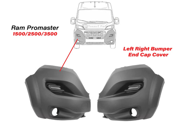 2023 2024 2025 2026 Ram Promaster 1500 2500 3500 Left Right Front Bumper Side End Cap Cover Driver & Passenger