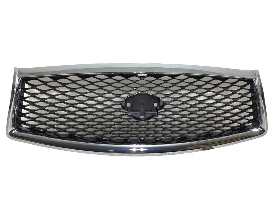 2014 2015 2016 2017 Infiniti Q50 Front Bumper Grille Upper With Camera Option Chrome Mesh
