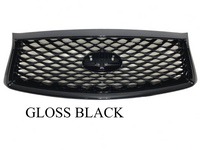 2018 2019 2020 2021 2022 2023 2024 Infiniti Q50 Front Bumper Upper Grille With Camera Option Gloss Black