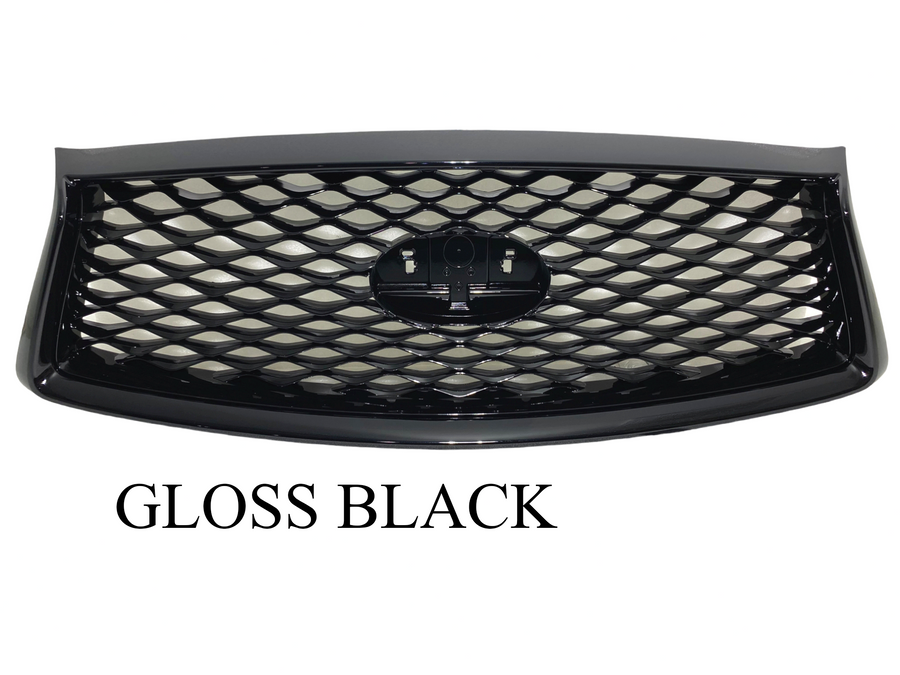 2018 2019 2020 2021 2022 2023 2024 Infiniti Q50 Front Bumper Upper Grille With Camera Option Gloss Black