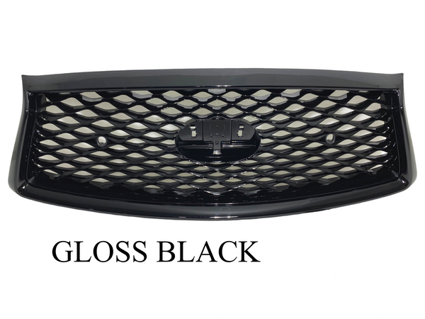 2018 2019 2020 2021 2022 2023 2024 Infiniti Q50 Front Bumper Upper Grille With Sensor Holes & Camera Option Gloss Black