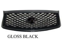 2018 2019 2020 2021 2022 2023 2024 Infiniti Q50 Grille Front Bumper Upper Grille With Sensor Holes With Camera Option Black Gloss