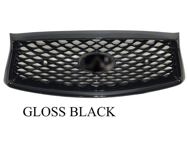 2018 2019 2020 2021 2022 2023 2024 Infiniti Q50 Grille Front Bumper Upper Grille With Sensor Holes With Camera Option Black Gloss