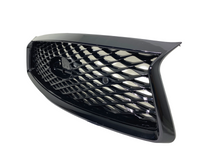 2018 2019 2020 2021 2022 2023 2024 Infiniti Q50 Front Bumper Upper Grille With Sensor Holes & Camera Option Gloss Black - Bumper & Body Parts