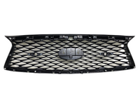 2018 2019 2020 2021 2022 2023 2024 Infiniti Q50 Front Bumper Upper Grille With Sensor Holes & Camera Option Gloss Black - Bumper & Body Parts