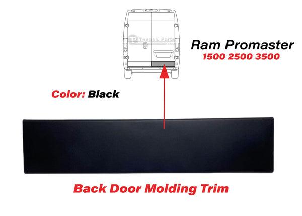 2019 2020 2021 2022 2023 2024 2025 Ram Promaster Back Door Molding Trim Black Rear Right Passenger Side
