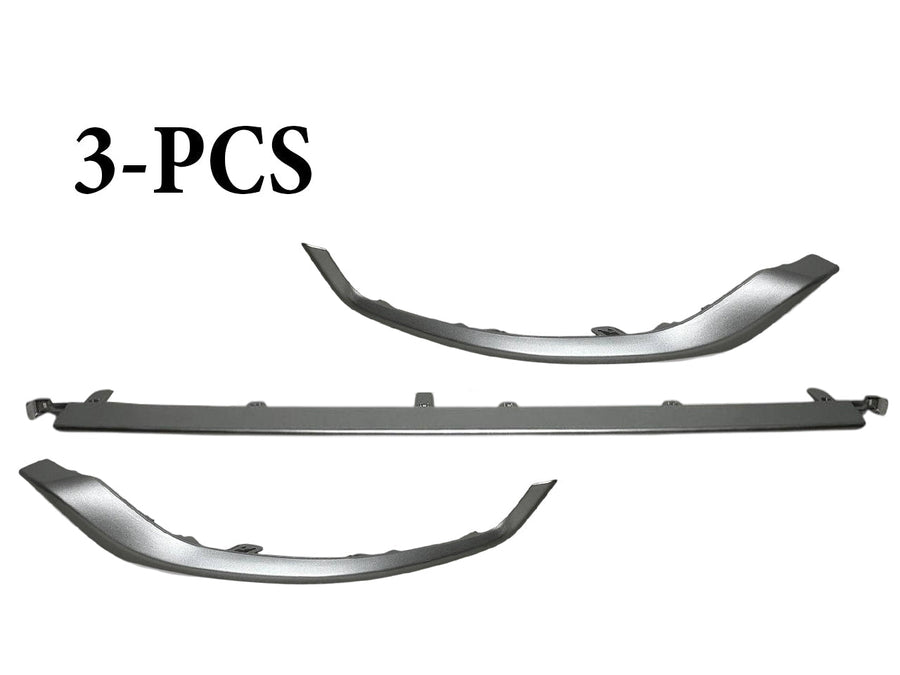2021 2022 2023 2024 Toyota Rav4 Prime XSE SE Left Right Center Front Bumper Side Trim Lower Molding Silver Driver Passenger 3-Pcs