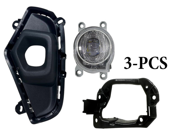 2022 2023 2024 Toyota Rav4 XLE Premium Front Bumper Fog Light Lamp With Cover & Bracket Left Driver Side 3-PCS