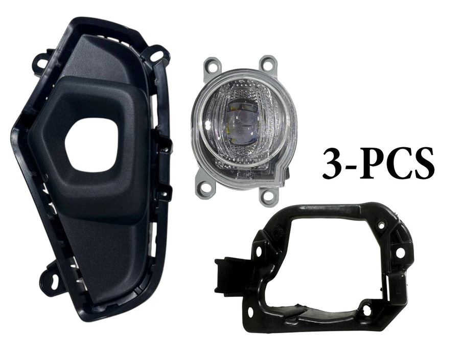 2022 2023 2024 Toyota Rav4 XLE Premium Front Bumper Fog Light Lamp With Cover & Bracket Left Driver Side 3-PCS